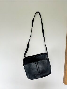 New Fossil Black Leather Crossbody Bag